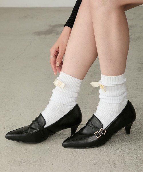 Cherir Mignon パンプス 「Cherir Mignon」ポインテッドトゥベルト