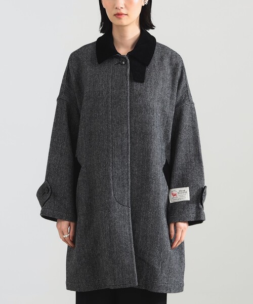 【未使用級】 トラディッショナル ウェザーウェア コート Heat Tweed TRADITIONAL WEATHERWEAR＞HEAT TWEED BARGATE ヘリンボーンロング