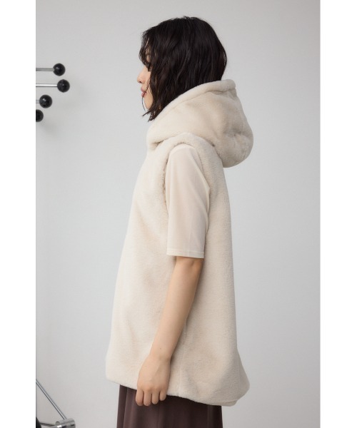 AZUL BY MOUSSY ベスト ジレ フードファーベスト レディース