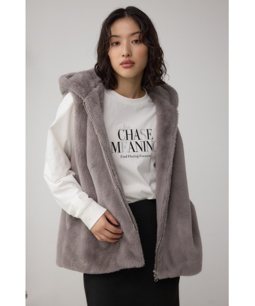 AZUL BY MOUSSY（アズールバイマウジー） ベスト ジレ フードファー