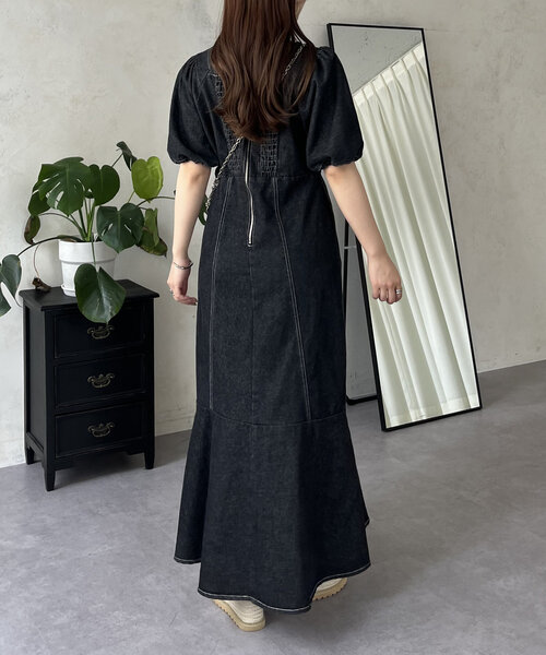 【MU SPORTS】新品未使用 ベロア調半袖ワンピース ゴルフ 38500円 ワンピース 半袖ワンピース レディース ゴルフワンピース アウトドア