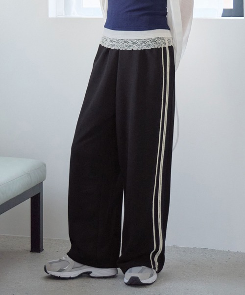 ワイドパンツ スウェットパンツ ジャージ ダブルレーススウェット