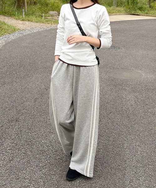 ワイドパンツ スウェットパンツ ジャージ ダブルレーススウェット