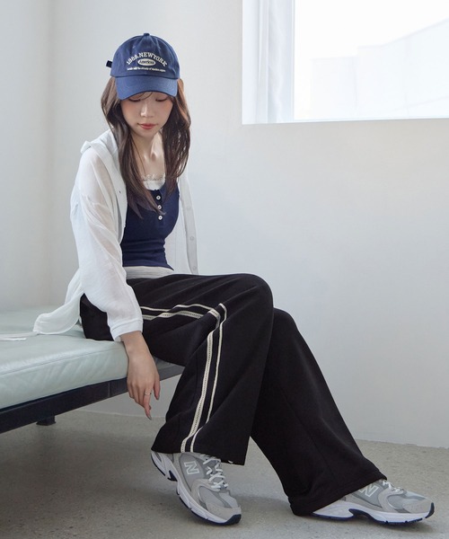 ワイドパンツ スウェットパンツ ジャージ ダブルレーススウェット