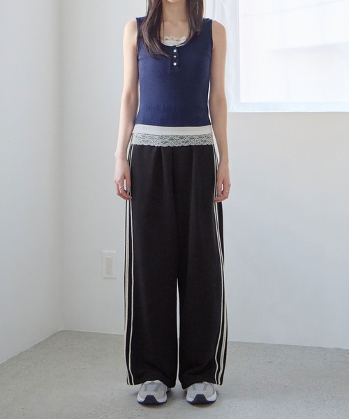 ワイドパンツ スウェットパンツ ジャージ ダブルレーススウェット