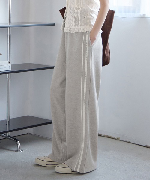 ワイドパンツ スウェットパンツ ジャージ ダブルレーススウェット