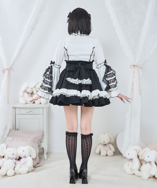 DearMyLove スカート カシュクールフリルたっぷりリボンミニスカート
