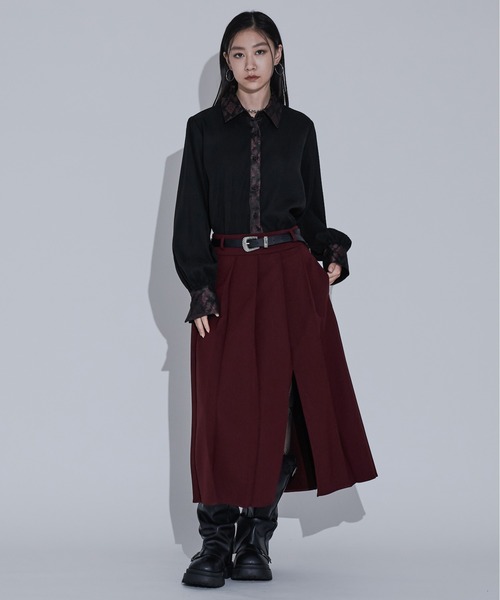 Ellno de Mavie（エルノデメヴィ） スカート スリットミディプリーツ
