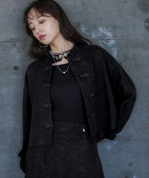 HARE ブラウス シャツ VINTAGEジャガードチャイナショートシャツ