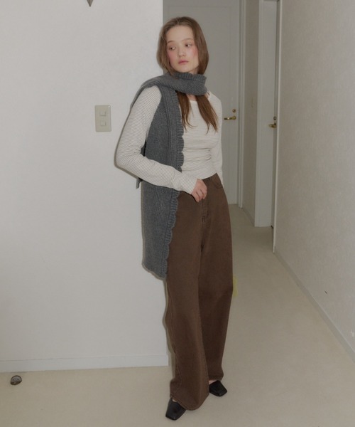 GIUNON マフラー ストール 2way scallop hood muffler / 2way