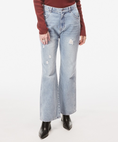 coca（コカ） ジーンズ デニム デニムパンツ フレアクラッシュデニム