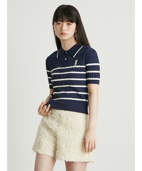LILY BROWN（リリーブラウン） 半袖ポロシャツ ONE SIZE ブラック