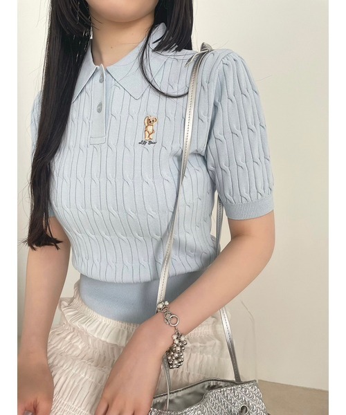 リリーブラウン　ポロシャツ 半袖 LILY BROWN（リリーブラウン） 半袖ポロシャツ ONE SIZE ブラック