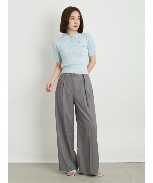 LILY BROWN（リリーブラウン） 半袖ポロシャツ ONE SIZE ブラック