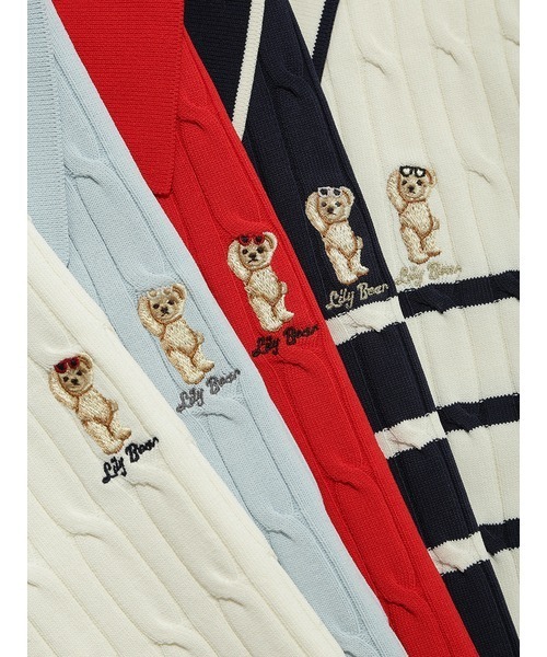 ⭐︎LILY BROWN⭐︎レッドポロシャツ 半袖 LILY BROWN（リリーブラウン） サングラスLily Bearポロニットプル
