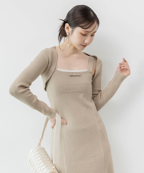 RANDA（ランダ） ワンピース ボレロセットリブニットワンピース