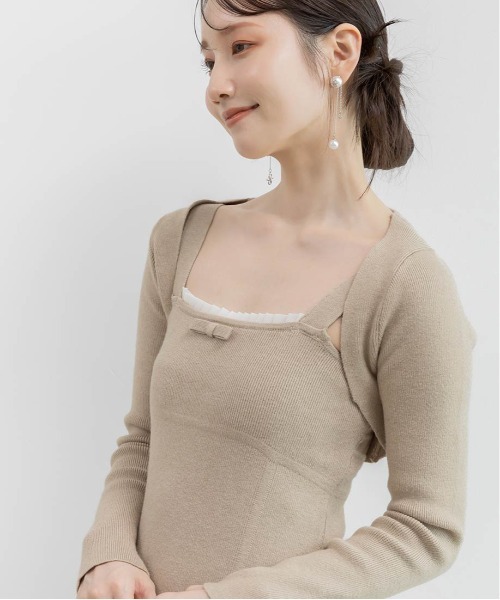 RANDA（ランダ） ワンピース ボレロセットリブニットワンピース