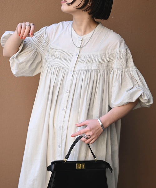 ＆HALF 「Worldclass」半袖ワンピース M ナチュラル レディース