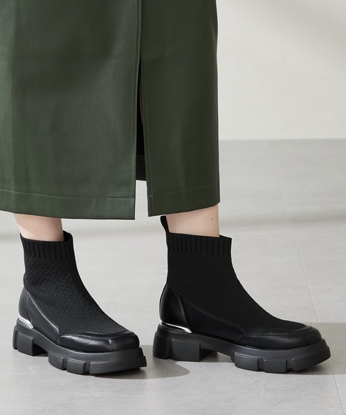 ORiental TRaffic（オリエンタルトラフィック） ブーツ 厚底 ニット