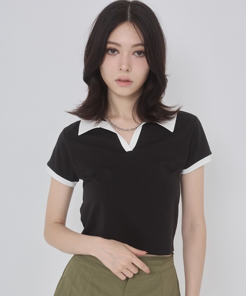 「ENVYM」 半袖カットソー FREE ブラック レディース_画像5