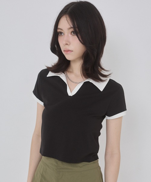 「ENVYM」 半袖カットソー FREE ブラック レディース_画像6