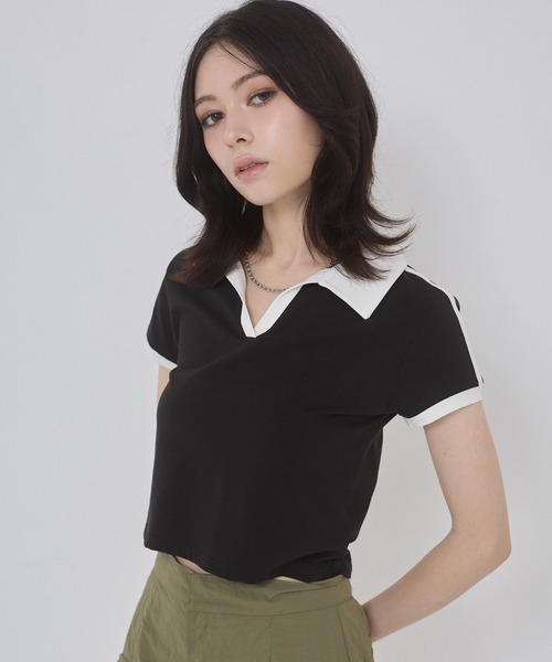 「ENVYM」 半袖カットソー FREE ブラック レディース_画像7