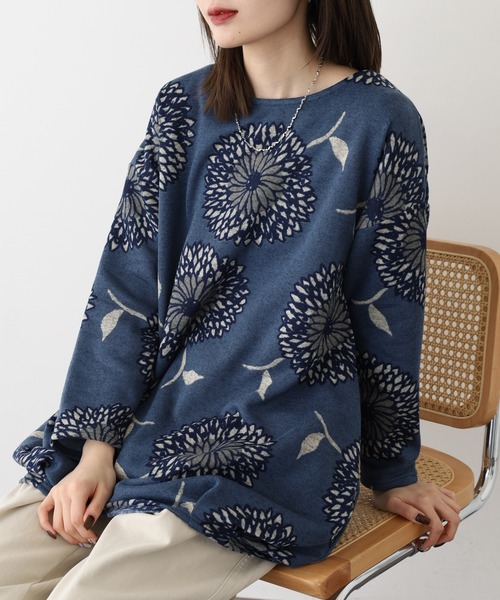BARNDOOR(バーンドア) チュニック ニットソー タックチュニック 長袖 BARNDOOR(バーンドア) チュニック ニットソー タックチュニック 長袖
