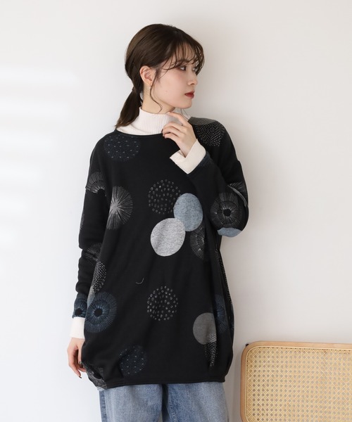 BARNDOOR（バーンドア） チュニック ニットソー タックチュニック 長袖