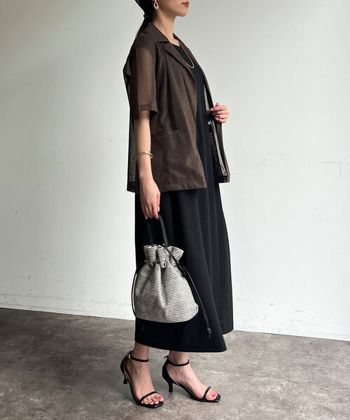 「Chez toi」 ノースリーブワンピース FREE ブラック レディース_画像4