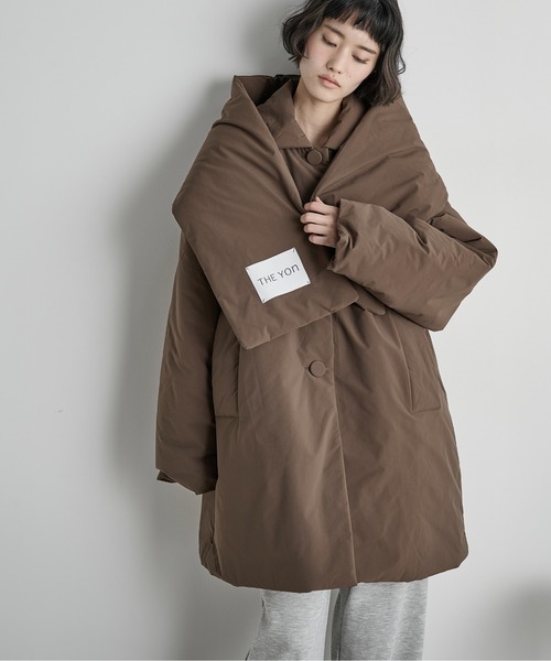 THE Yon ダウンコート ダウンジャケット ストールセットミドルパフ