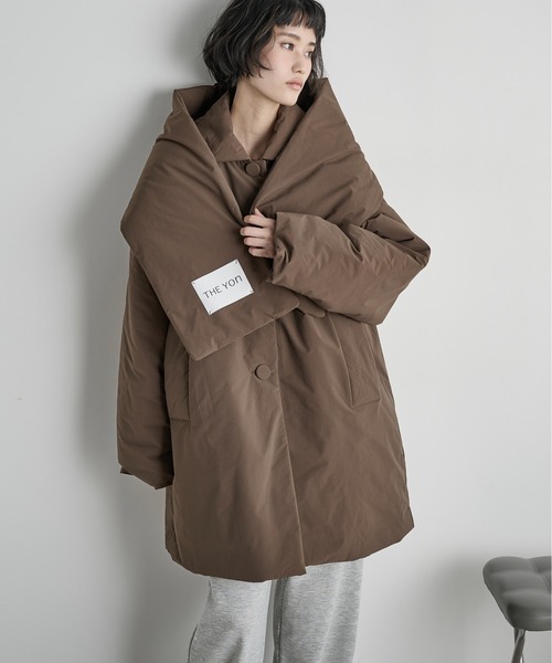THE Yon ダウンコート ダウンジャケット ストールセットミドルパフ