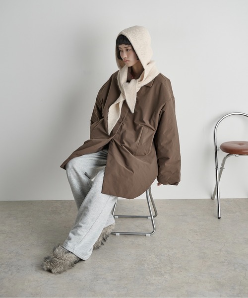 THE Yon ダウンコート ダウンジャケット ストールセットミドルパフ