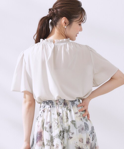 「couture brooch」 半袖ブラウス 38 ライトグレー レディース_画像7