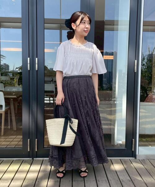 「couture brooch」 半袖ブラウス 38 ライトグレー レディース_画像8