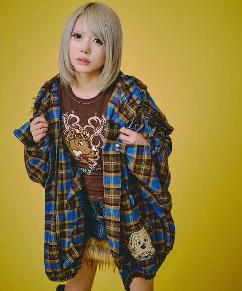 GALFY（ガルフィー） シャツ GALFY-ワッペンだらけチェックシャツ
