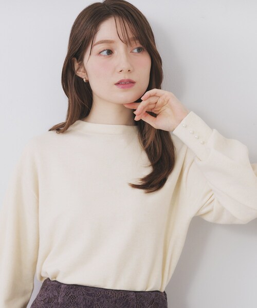 index（インデックス） ニット セーター ふんわりボトルネック