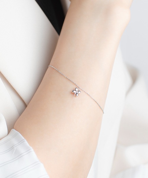 ブレスレット シルバー キュービックジルコニア クローバー ブレスレット BLOOM/ブルーム レディースの画像