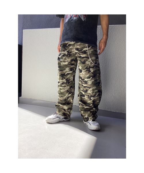 Bling Leads チノパン 「Bls」「Bling Leads」バレルレッグ迷彩柄