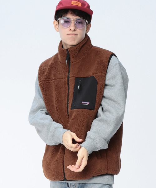 GERRY（ジェリー） ベスト ジレ シープボア ナイロン切り替え スタンド