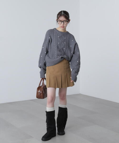 FREE'S MART（フリーズマート） ニット セーター ハート刺繍ケーブル