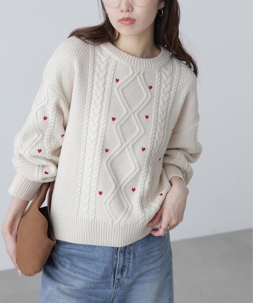 FREE'S MART（フリーズマート） ニット セーター ハート刺繍ケーブル
