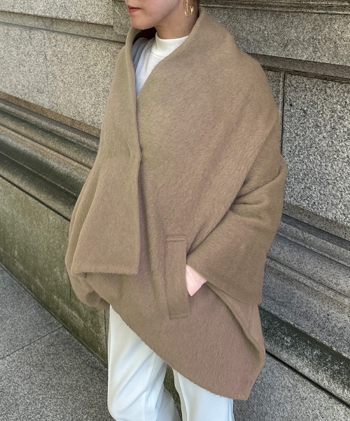 JENNE」 ポンチョコート FREE キャメル レディース : ZOZOTOWN Yahoo