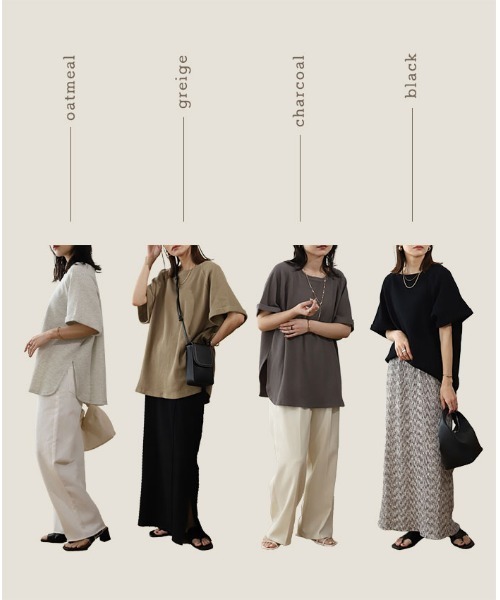 「NOAHL」 半袖Tシャツ F グレイッシュベージュ レディース_画像4