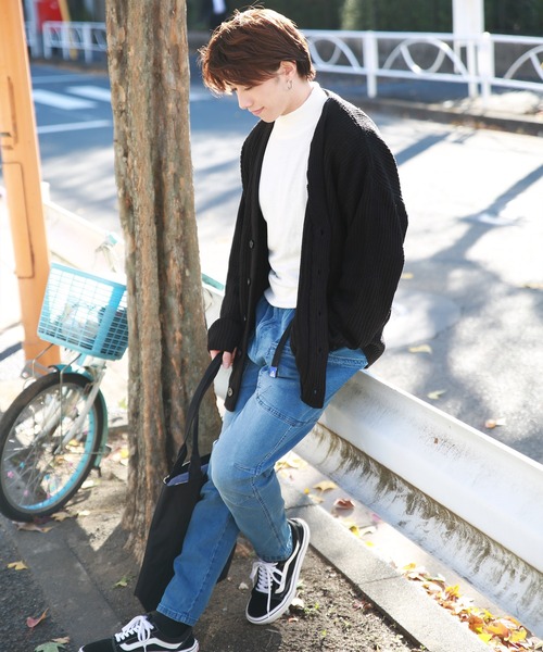 「WESTSEA」 「cathy’s closet」ニットカーディガン M グレイッシュベージュ メンズ_画像2