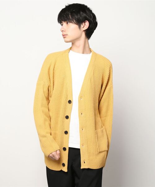 「WESTSEA」 「cathy’s closet」ニットカーディガン M グレイッシュベージュ メンズ_画像4