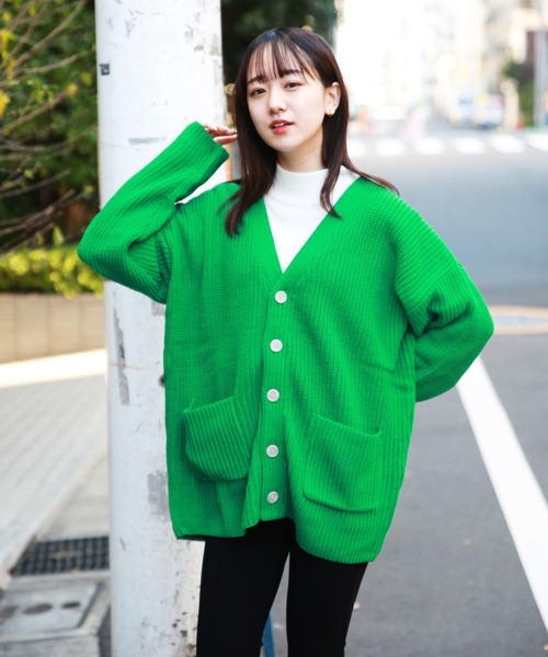 「WESTSEA」 「cathy’s closet」ニットカーディガン M グレイッシュベージュ メンズ_画像7