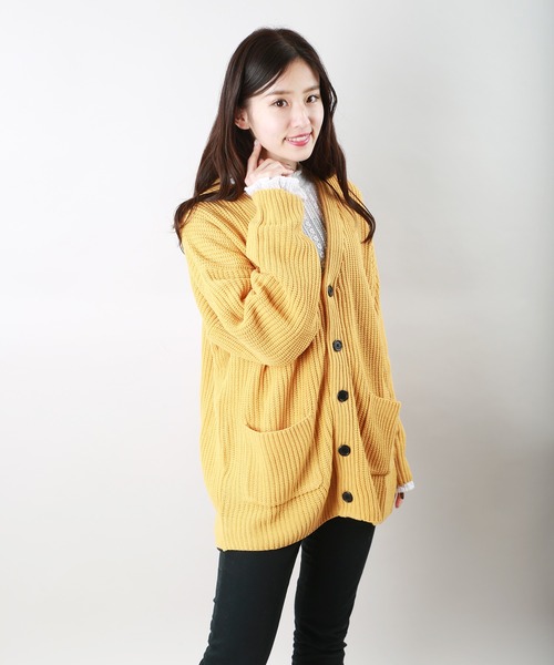 「WESTSEA」 「cathy’s closet」ニットカーディガン M グレイッシュベージュ メンズ_画像9