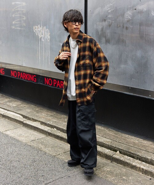 「PUBLUX」 長袖シャツ MEDIUM ブラック メンズ_画像6