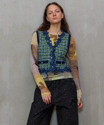 MAISON SPECIAL ツイードベスト フリンジ メゾン スペシャル MAISON SPECIAL（メゾンスペシャル） ベスト ジレ Tweed Knit Vest
