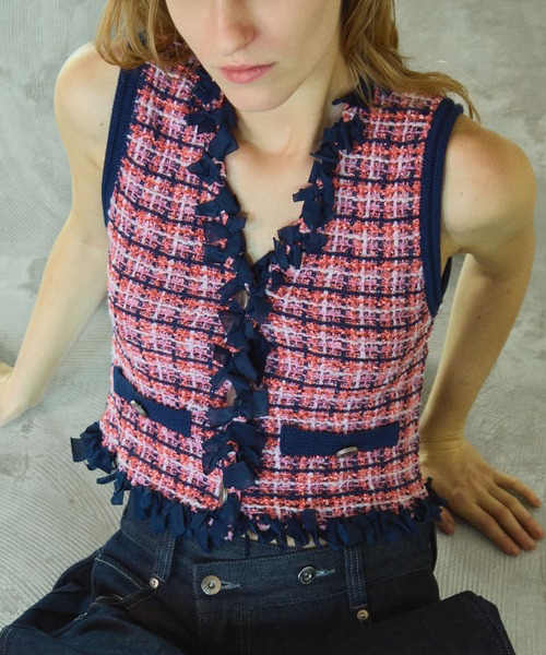 MAISON SPECIALメゾンスペシャル2026ssTweed Vest Tweed Knit Vest